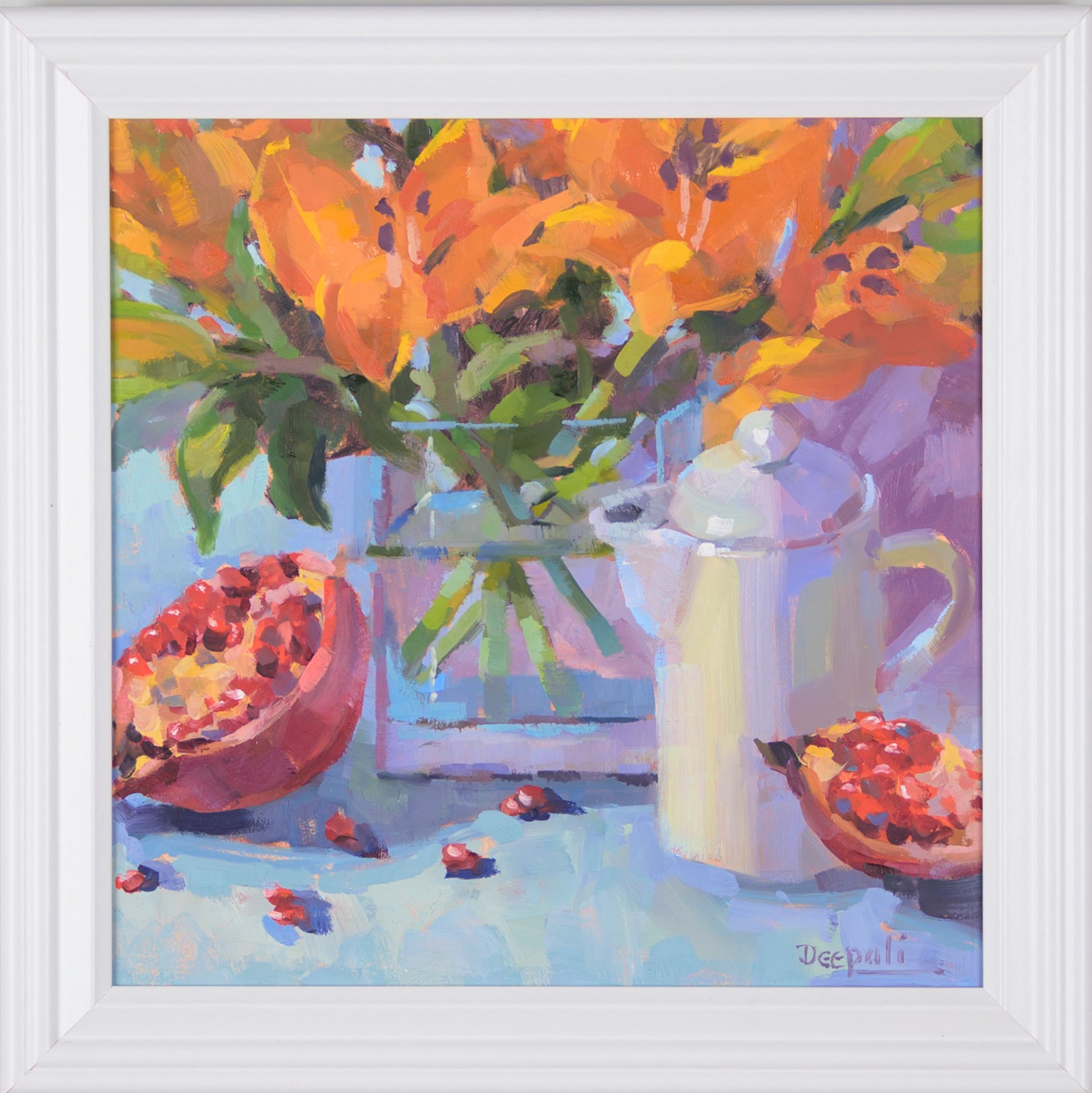 Pomegranate with Lillies