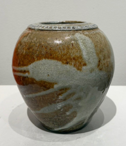 Medium Oval Vase with Carved Rim