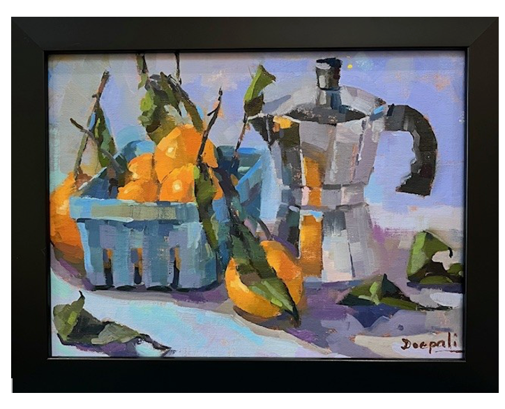 Oranges With Coffee Pot