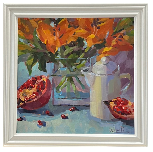 Pomegranates with Lilies